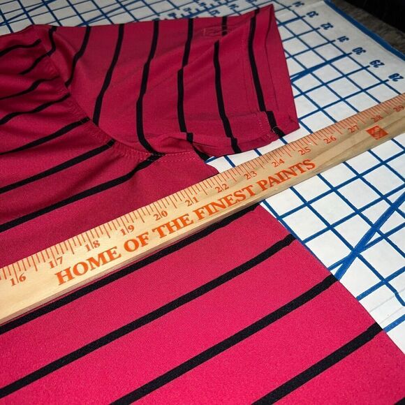 PGA Tour Golf Shirt Size XL Active Polo Red Striped Black Short Sleeve Airflux - Picture 6 of 6